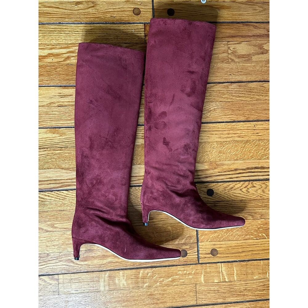 STAUD Wally Suede Knee Boots Syrah 36